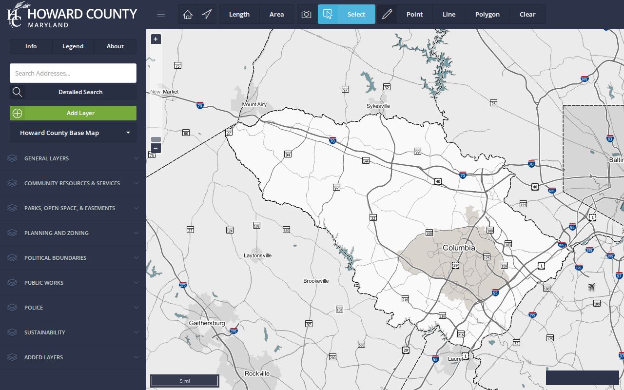 Howard County people search with the county GIS map